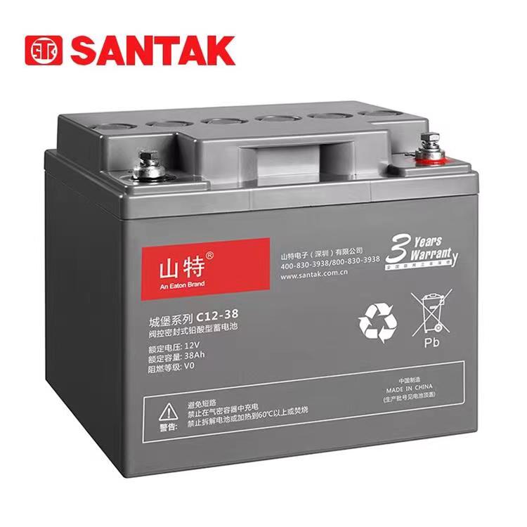 山特/SANTAK  12V-38AH 不间断电源（UPS）  UPS电源电池免维护铅酸蓄电池 12V38AH